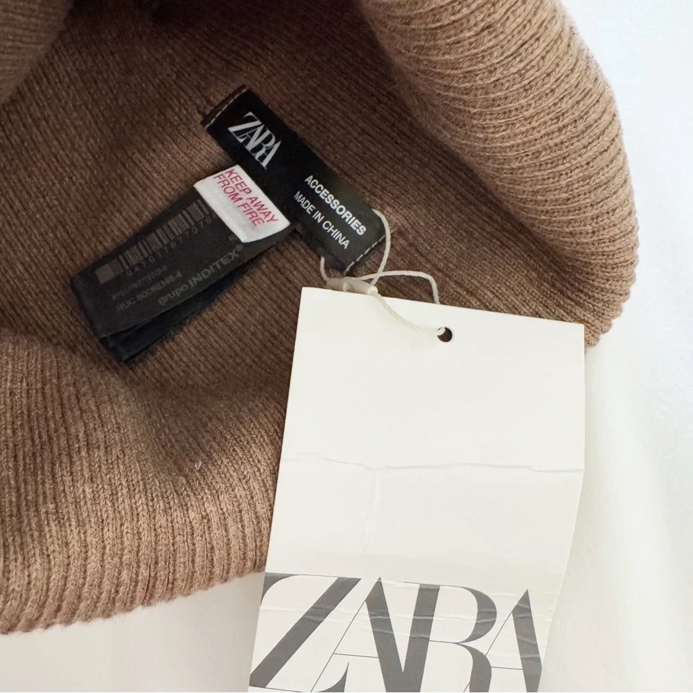 Zara Brown Ribbed Beanie Unisex 3-6 years old‎ kids